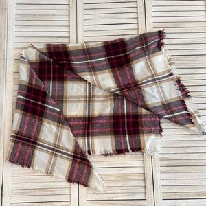 Plaid Fringe Scarf